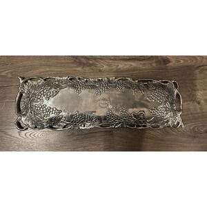 Arthur Court Grape Pewter Tray Serving Platter with Handles‎ Vintage 1995